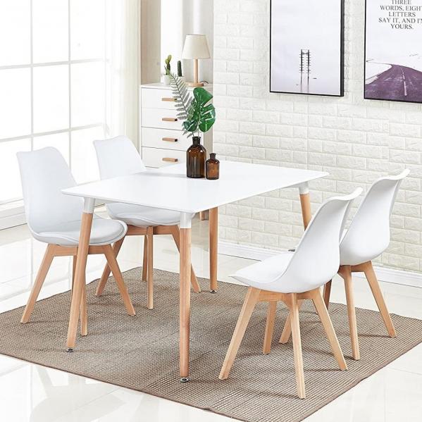 Fraser Dinning Table With White Chairs
