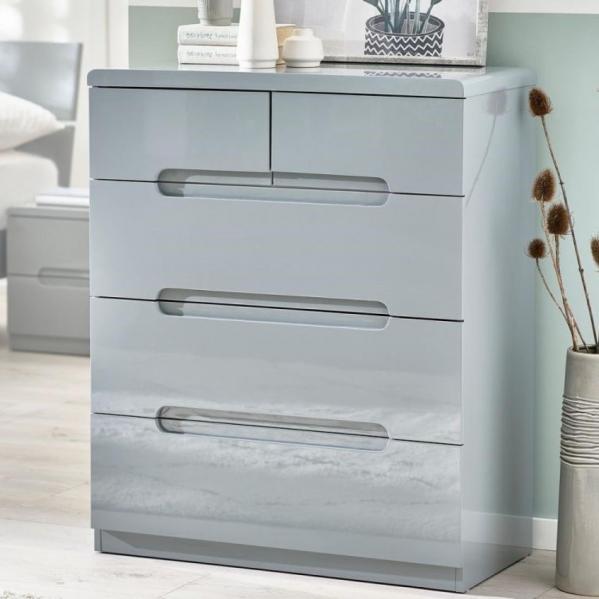 Manhattan 3+2 Drawer Chest - Grey