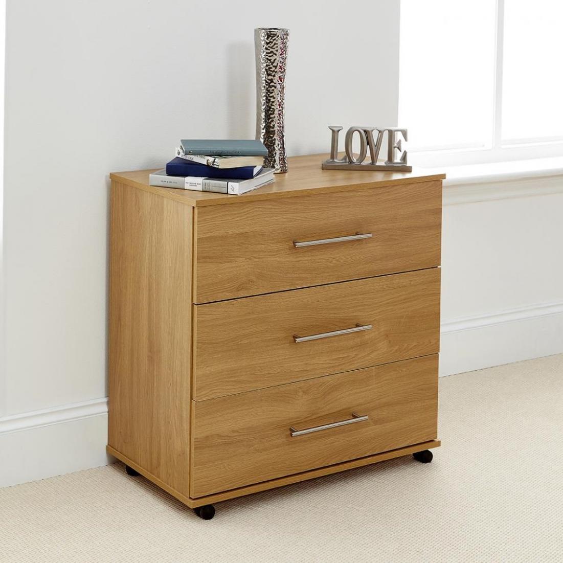 Solo 3 Drawer Chest - Medium Oak