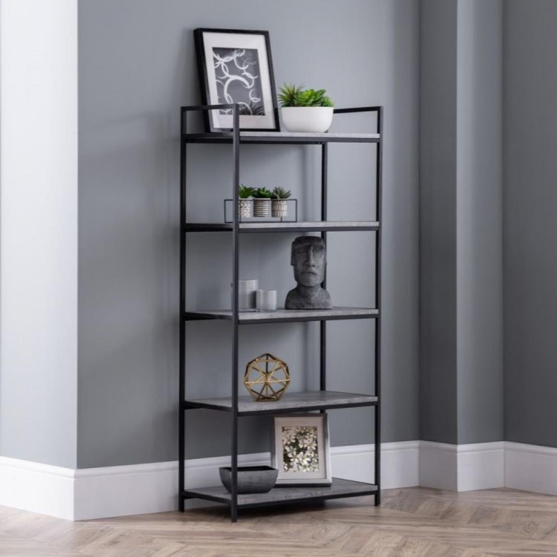 Staten Tall Concrete Bookcase