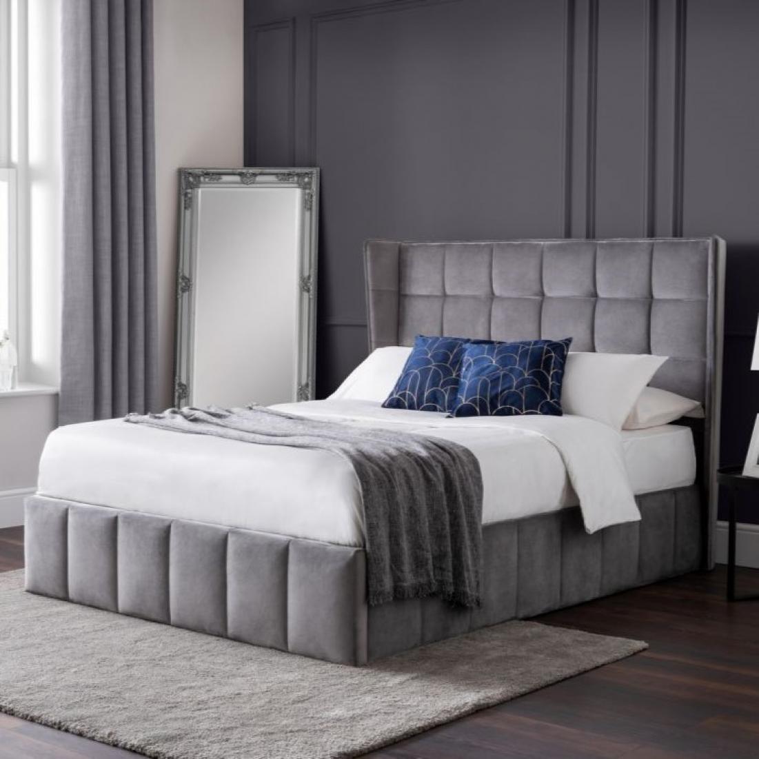 Gatsby Storage Ottoman Bed - Light Grey