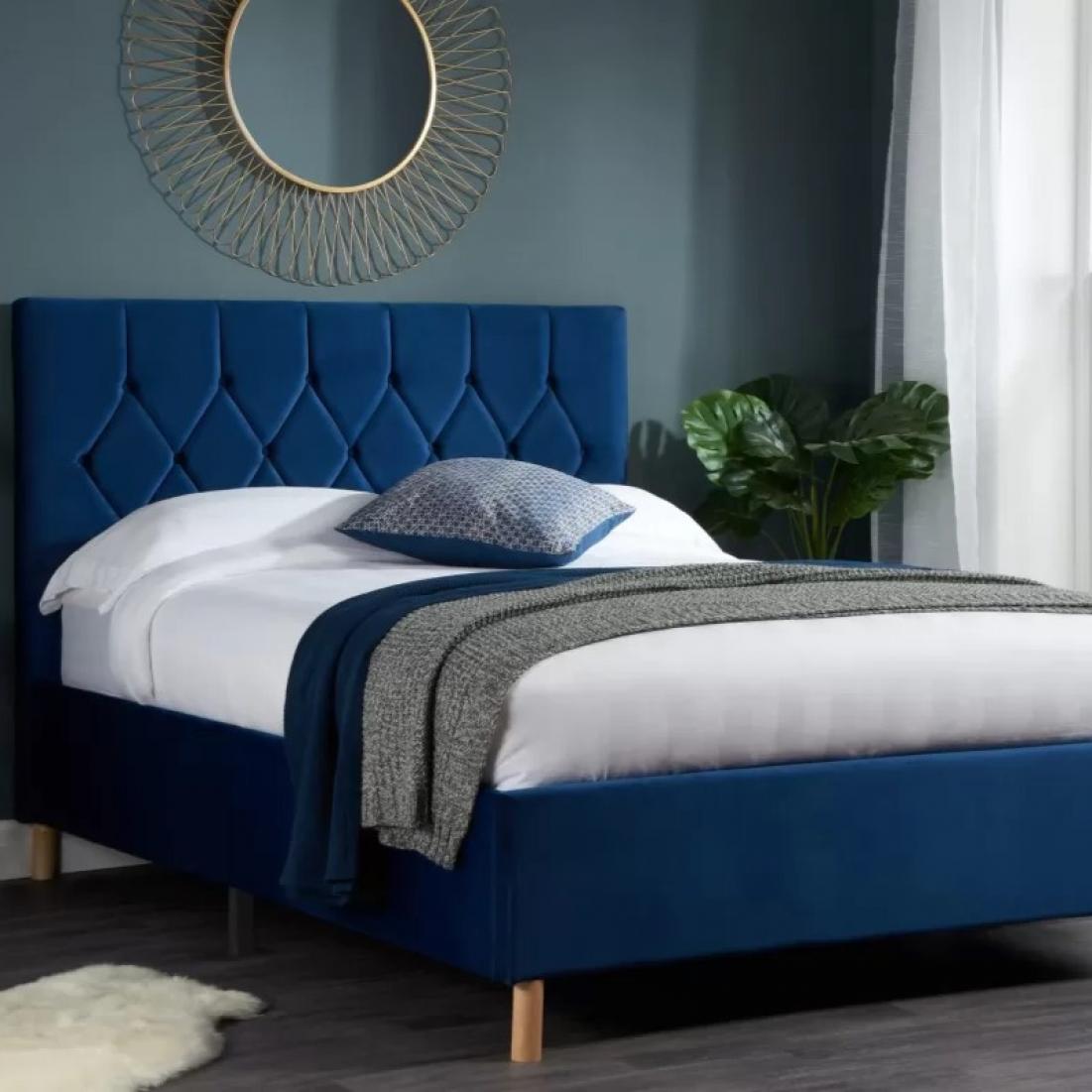 Loxley Fabric Bed - Blue