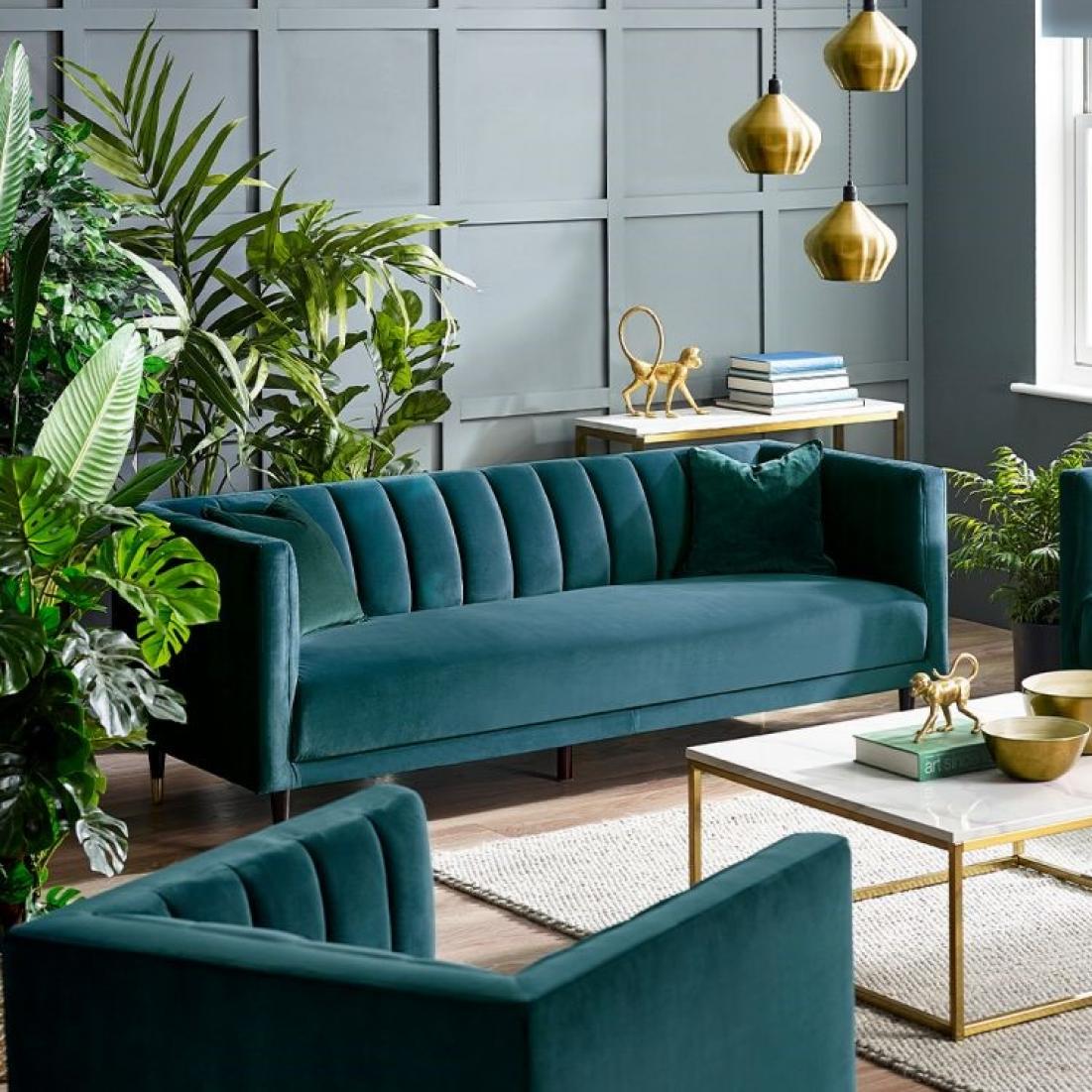 Salma 3 seater Sofa teal 