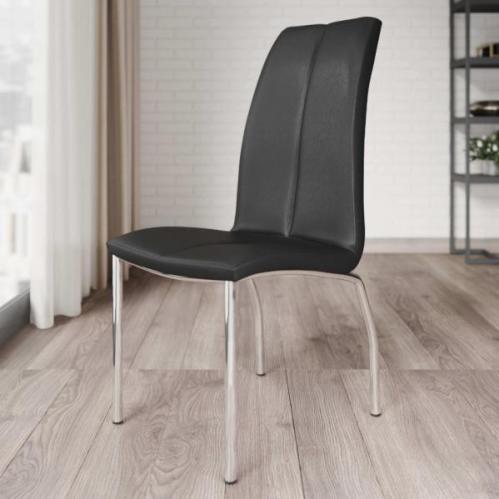Boston Dining Chair Faux Leather Black