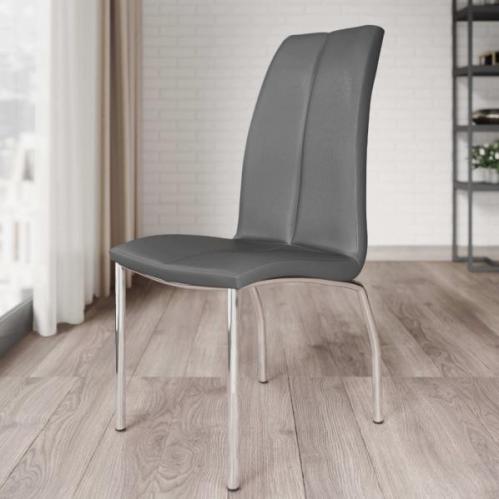 Boston Dining Chair Faux Leather Grey