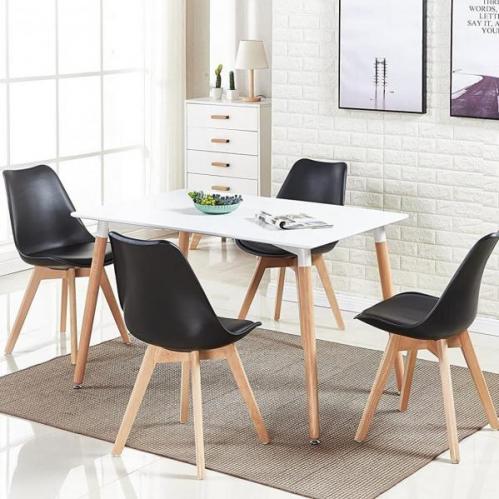 Fraser Dinning Table With Black Chairs