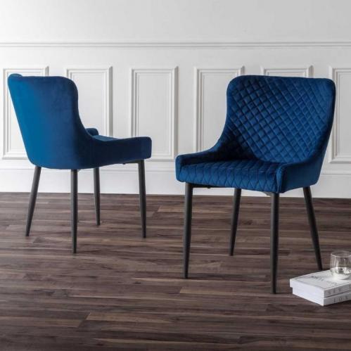 Luxe Velvet Dining Chair Blue