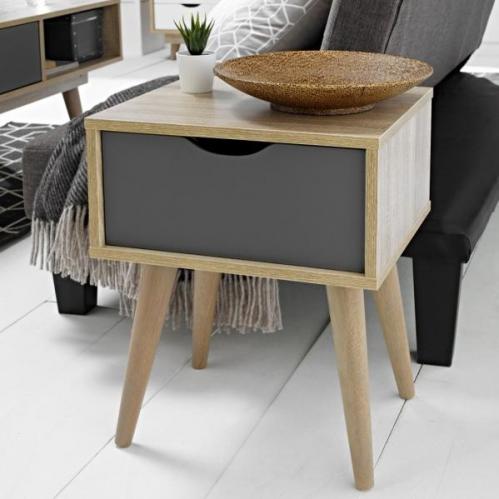 Scandi Lamp Table Grey