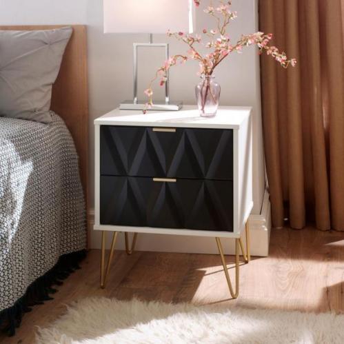 Diamond Deluxe Bedside - Black & White