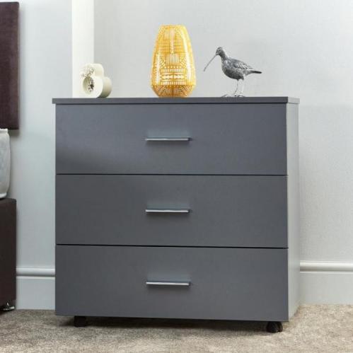 Solo 3 Drawer Chest - Onyx Grey