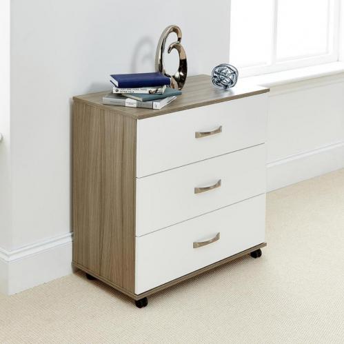 Solo 3 Drawer Chest - Driftwood & White