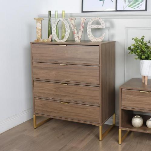 Diego 4 Drawer Chest - Carini Walnut