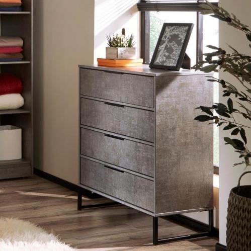 Diego 4 Drawer Chest - Pewter