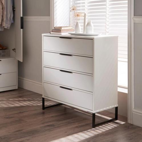 Diego 4 Drawer Chest - Matt White