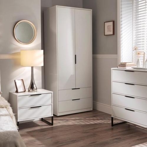 Diego 2 Door & 2 Drawer Wardrobe - Matt White