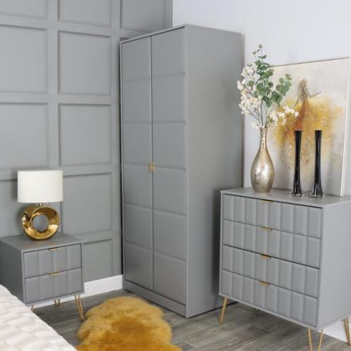 Cube 2 Door Wardrobe - Dust Grey