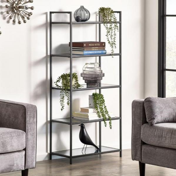 Chicago Tall Bookcase - Smoked Glass