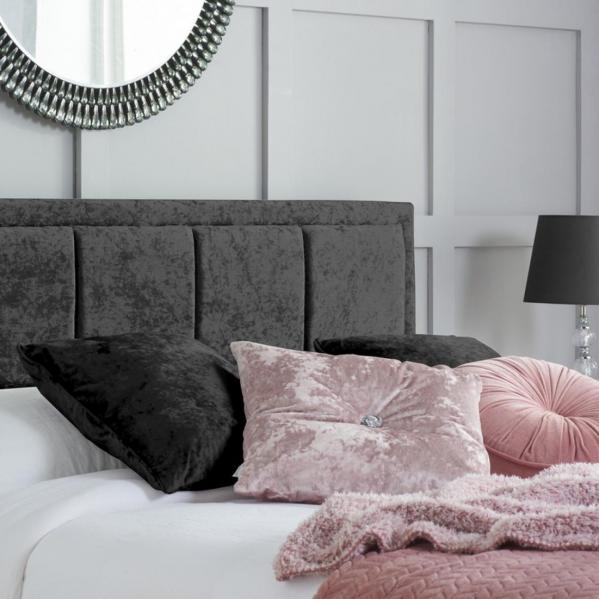 Hannover Ottoman Bed - Black Crushed Velvet