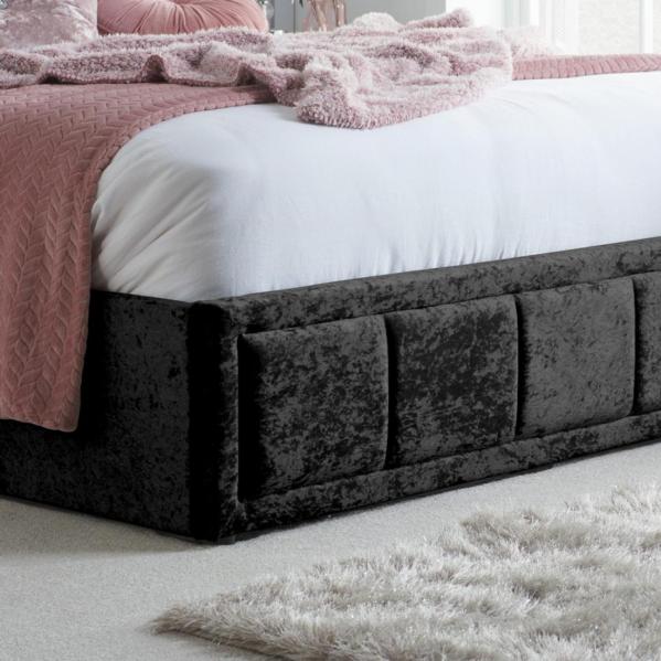 Hannover Ottoman Bed - Black Crushed Velvet