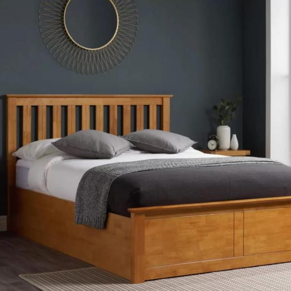 Phoenix Ottoman Oak Bed