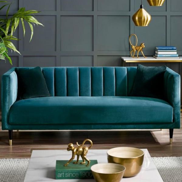 Salma 3 seater Sofa teal 