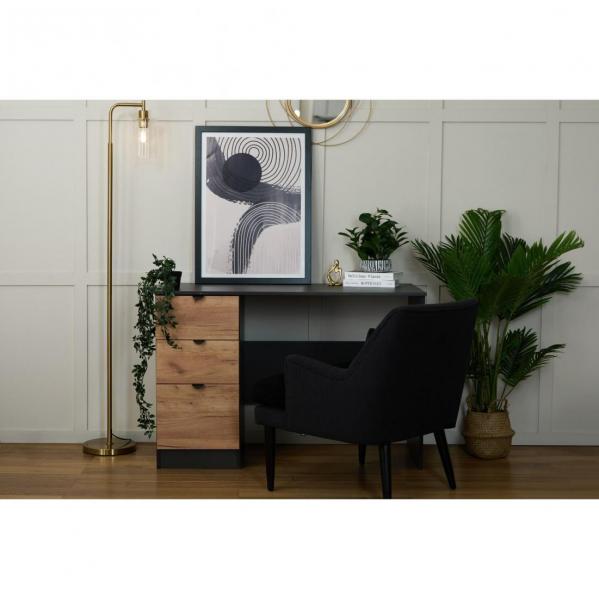 Bora Graphite & Craft Oak Desk