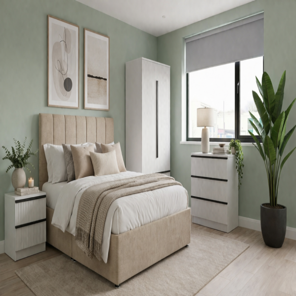 Plush Mink Bed with Lania White Bedroom Set